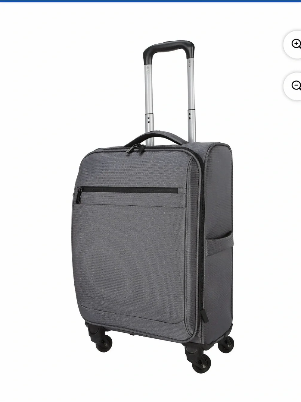 Gray Carry-On Spinner Luggage with Telescopic Handle